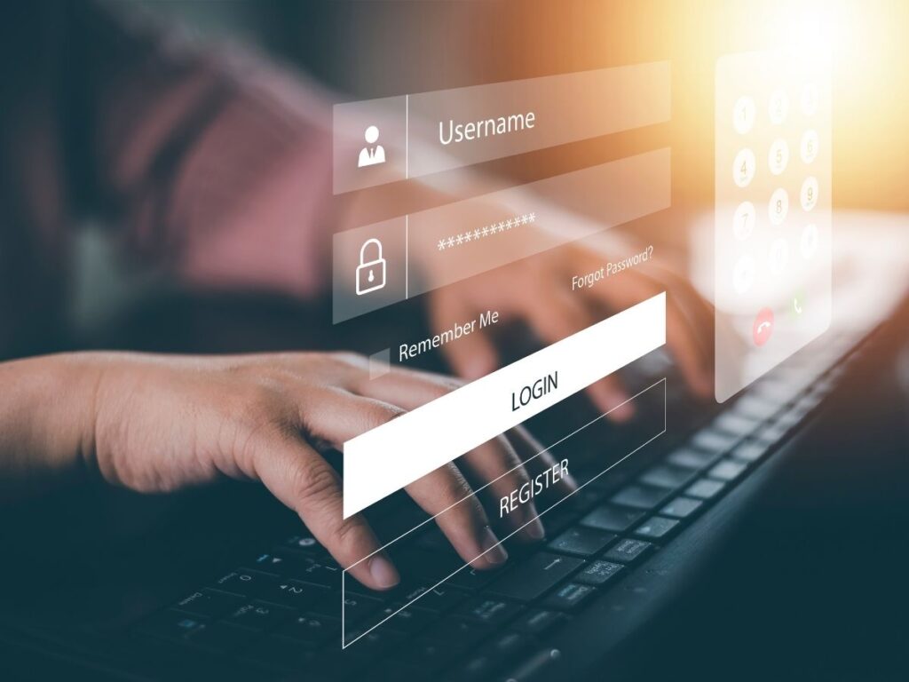 Cyber security awareness training image showing username and password login fields